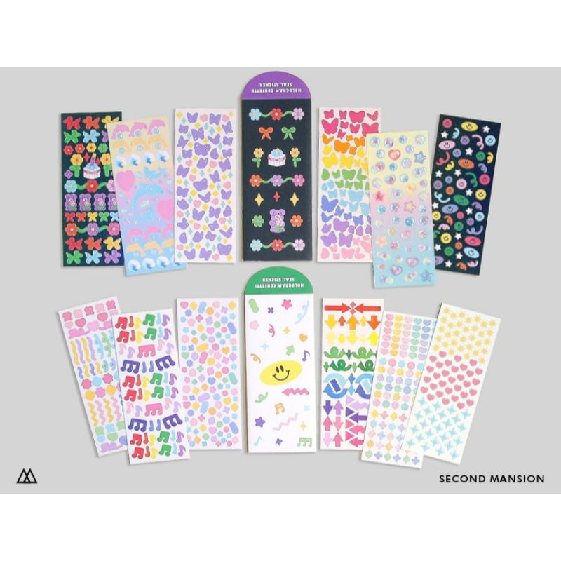 Second Mansion - Hologram Confetti Seal Sticker Set of 12