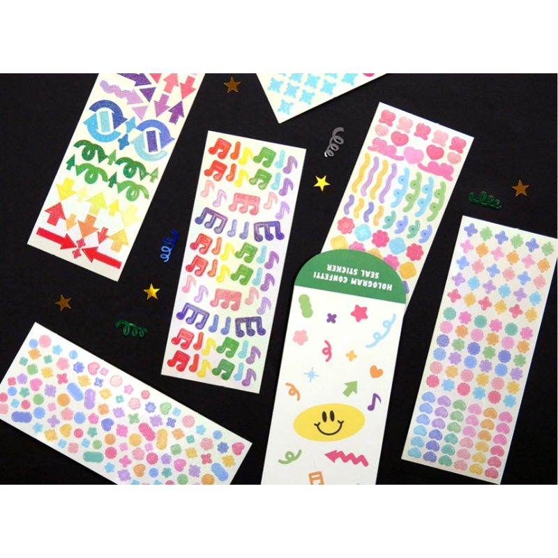 Second Mansion - Hologram Confetti Seal Sticker Set of 12