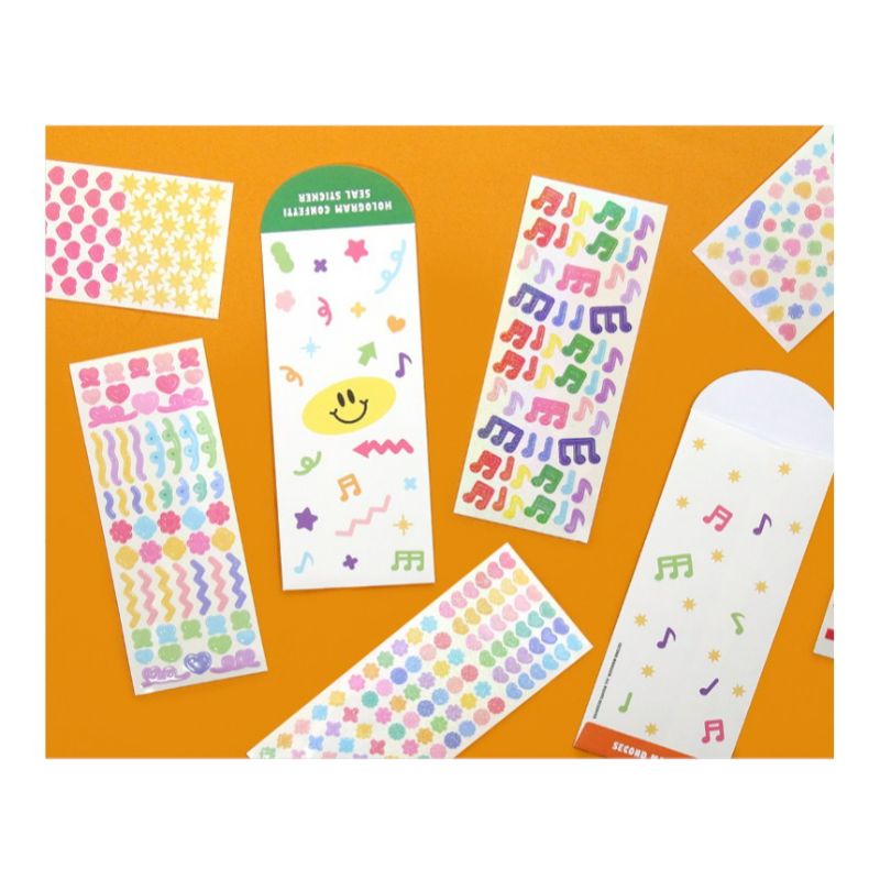 Second Mansion - Hologram Confetti Seal Sticker Set of 12