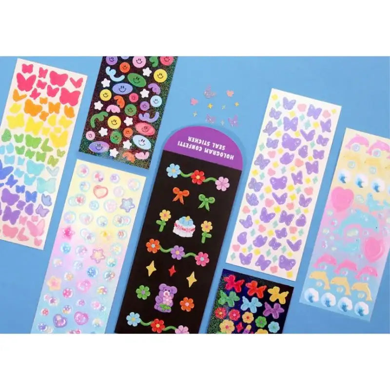 Second Mansion - Hologram Confetti Seal Sticker Set of 12 - Second Mansion - Stickers - Harumio