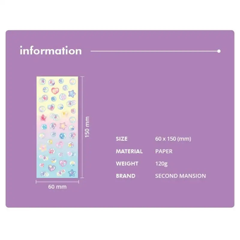 Second Mansion - Hologram Confetti Seal Sticker Set of 12 - Second Mansion - Stickers - Harumio