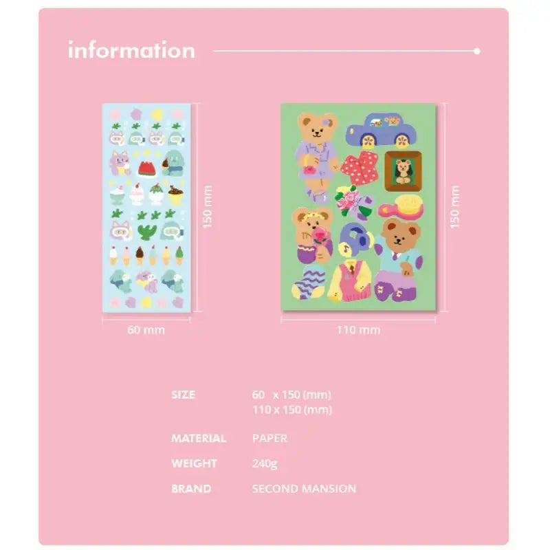 Second Mansion - Juicy Bear Remover & Seal Sticker all-in-one pack - Second Mansion - Stickers - Harumio