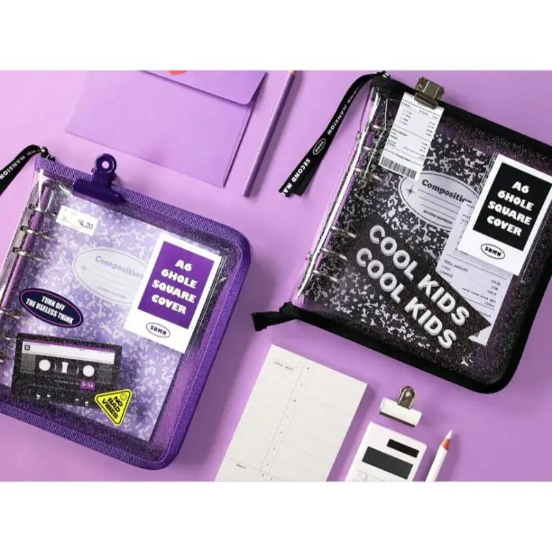 Second Mansion - A6 6 hole square twinkle cover zipper type - Second Mansion - Binder - Harumio