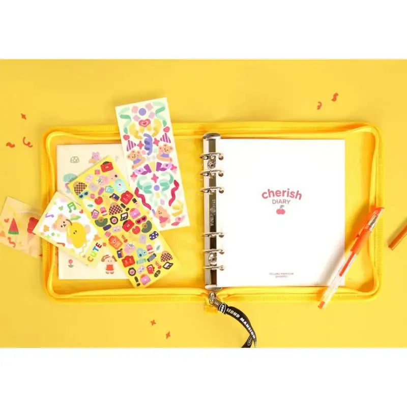 Second Mansion - A6 6 hole square twinkle cover zipper type - Second Mansion - Binder - Harumio