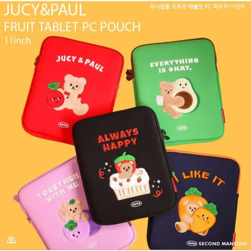 Second Mansion - Juicy and Paul Fruit Tablet PC Pouch 11 inch - Second Mansion - Tablet Pouch - Harumio