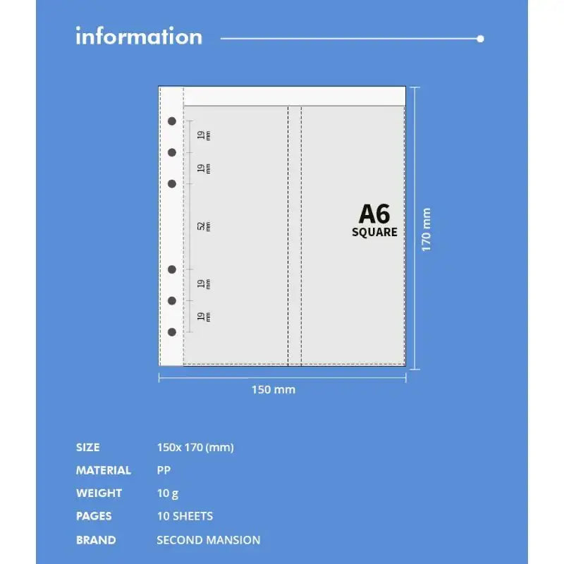 Second Mansion - A6 Square four-cut photobook refill inlay double-sided - Second Mansion - Photo File Refill - Harumio