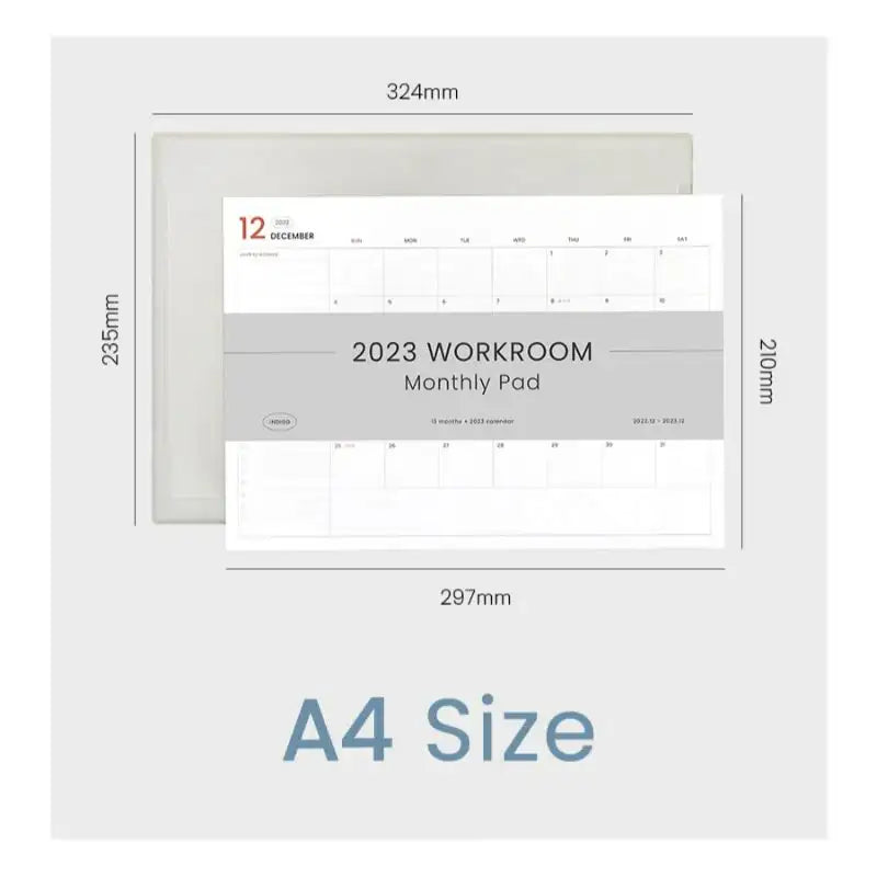 INDIGO - 2023 Workroom Monthly Pad - Indigo - Calendar - Harumio
