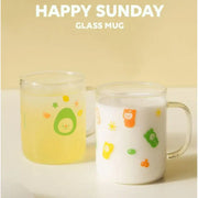 AVOFRIENDS - Happy Sunday Heat Resistance Glass Mug - Avofriends - Cups - Harumio