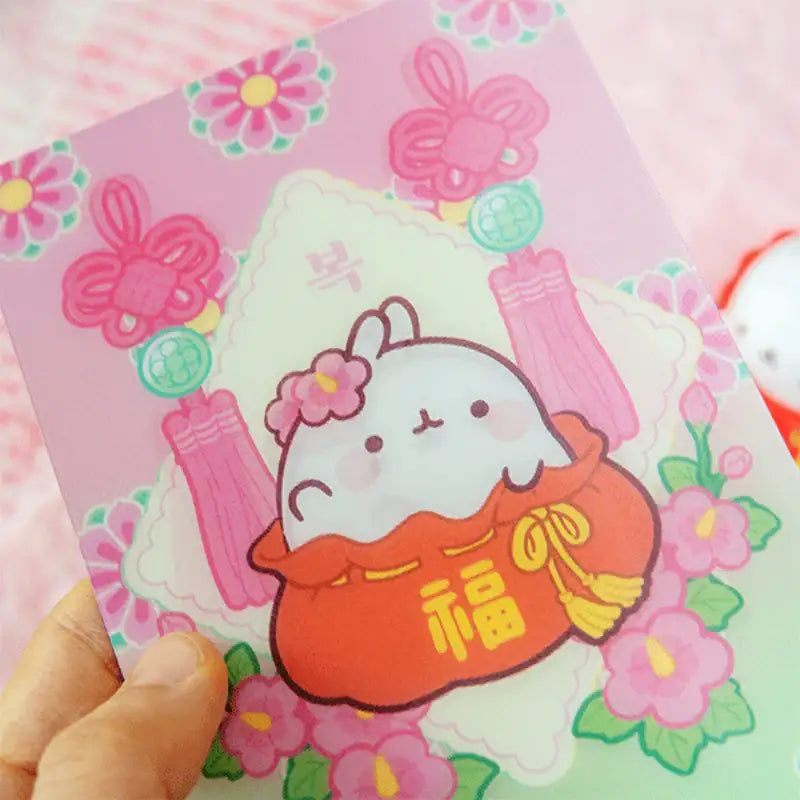 Molang - Lenticular New Year's Greetings Card - Molang - Lenticular Card - Harumio