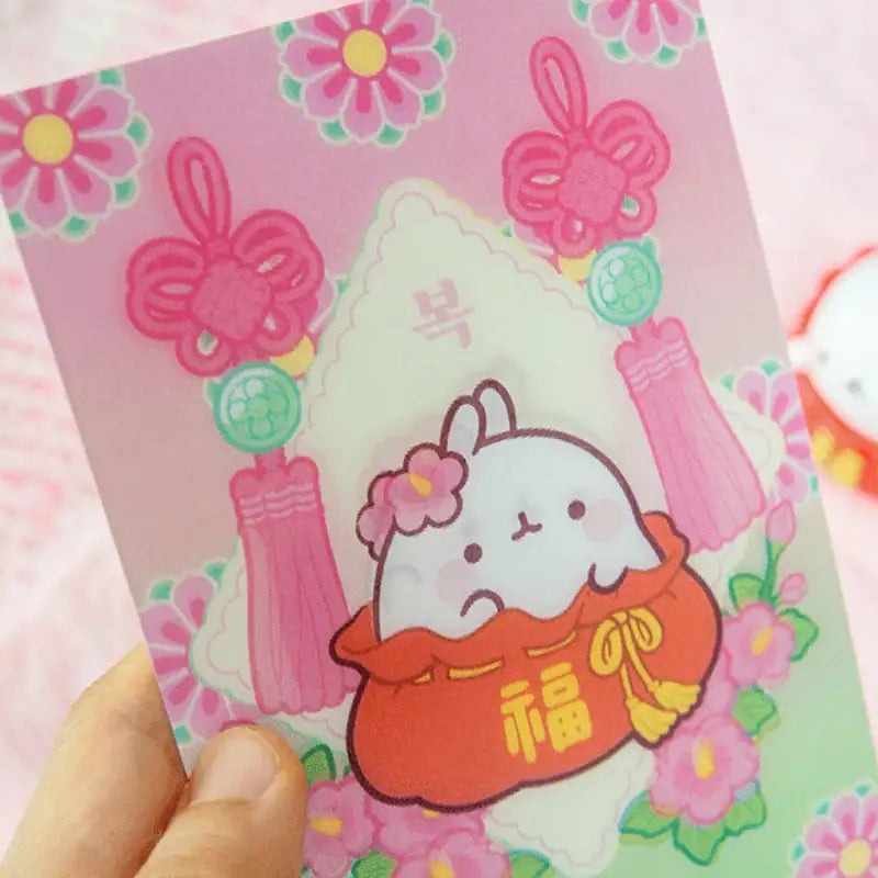 Molang - Lenticular New Year's Greetings Card - Molang - Lenticular Card - Harumio