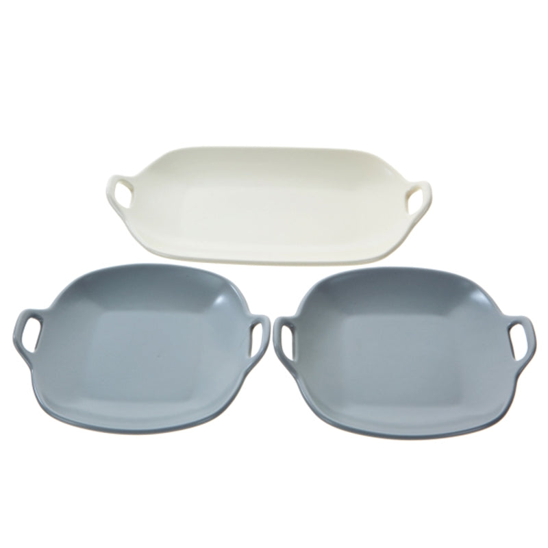 Korean L Mime Plate With Handle Set 3P