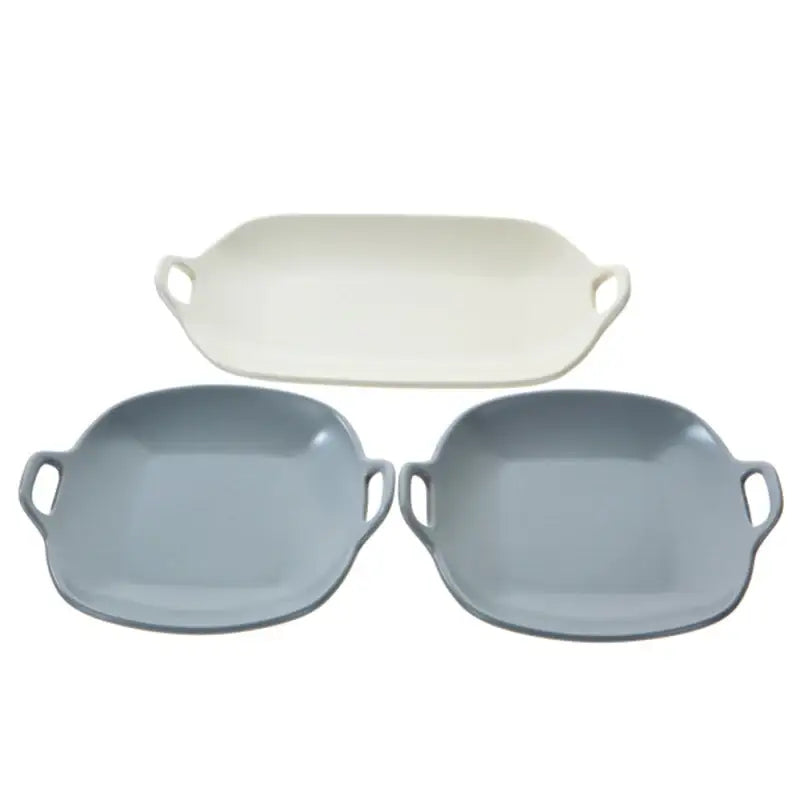 Korean L Mime Plate With Handle Set 3P - Modern House - Kitchenware - Harumio