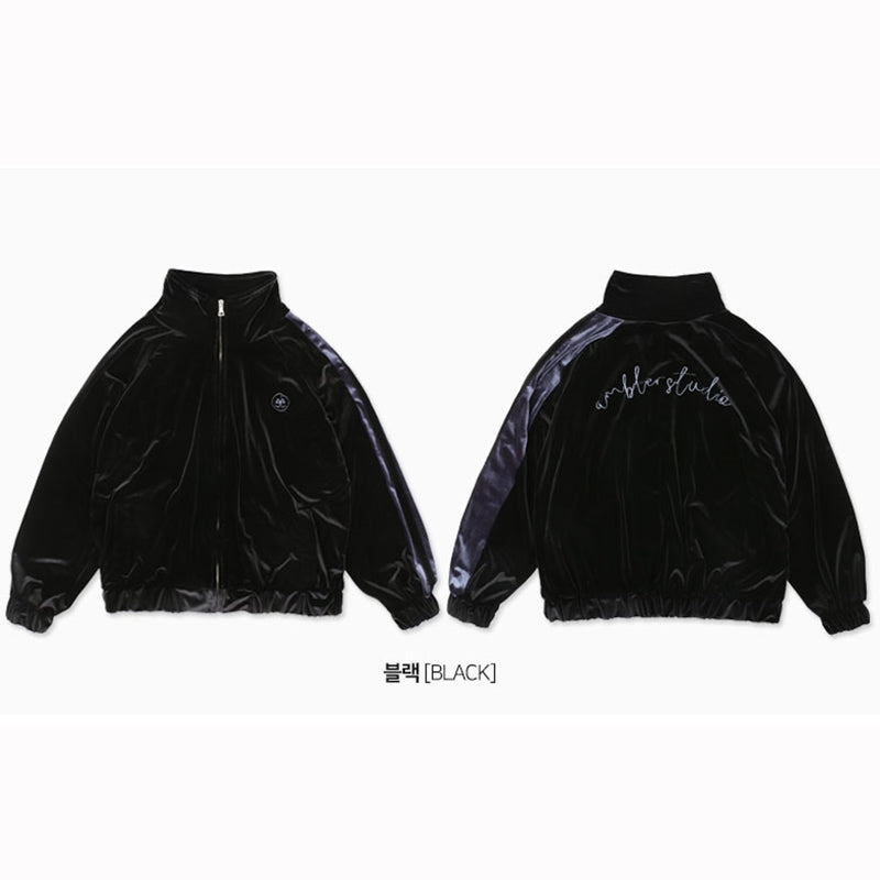 Ambler - Velvet Over Fit Track Zip Up Jacket