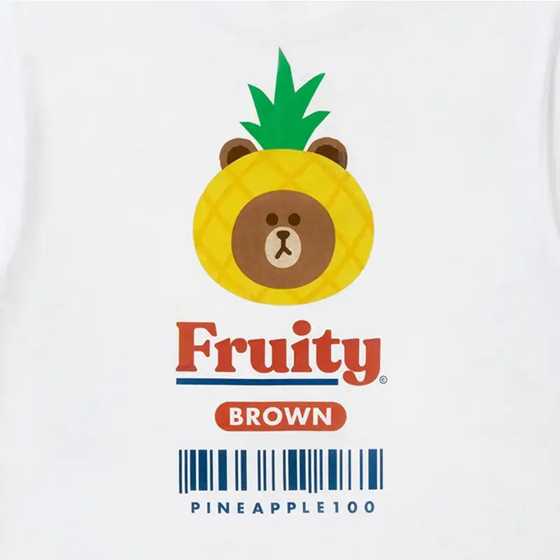 Line Friends - Fruity Barcode Short Sleeve T-Shirt - Line Friends - Clothes - Harumio