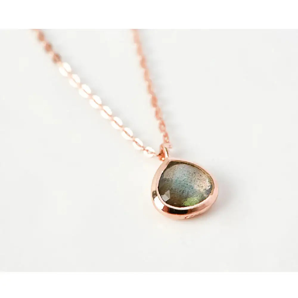 CLUE - Wish Spell Natural Stone Drop Silver Necklace