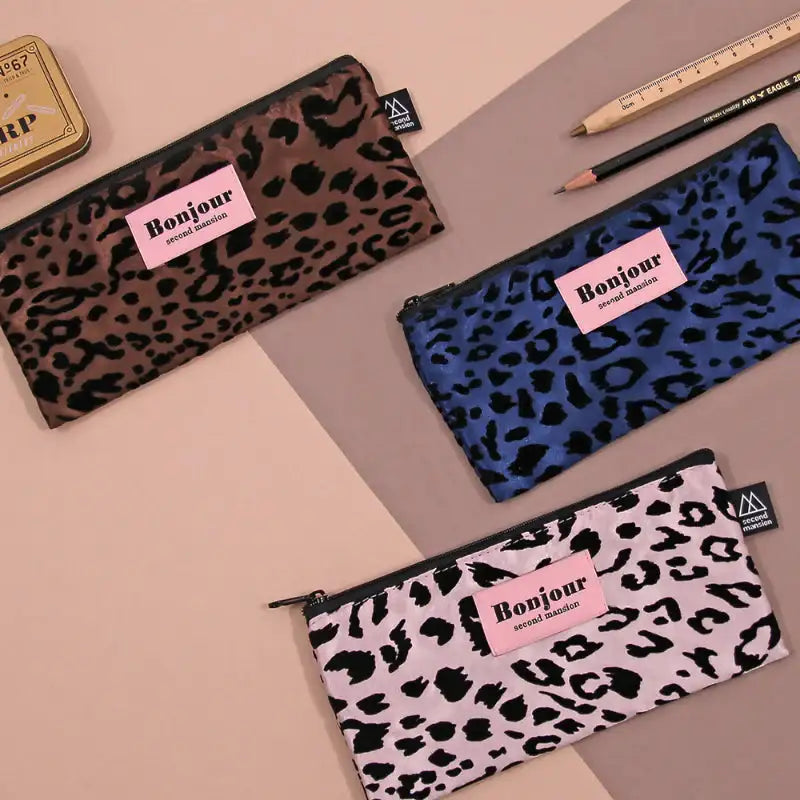 Second Mansion x 10x10 - Bonjour Leopard Pencil Case - Second Mansion - Pencil Case - Harumio