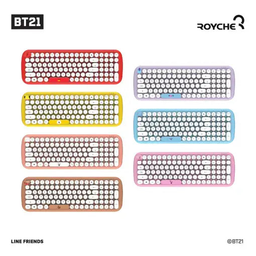 BT21 x Royche - Wireless Retro Keyboard - BT21 x Royche - Wireless Keyboard - Harumio