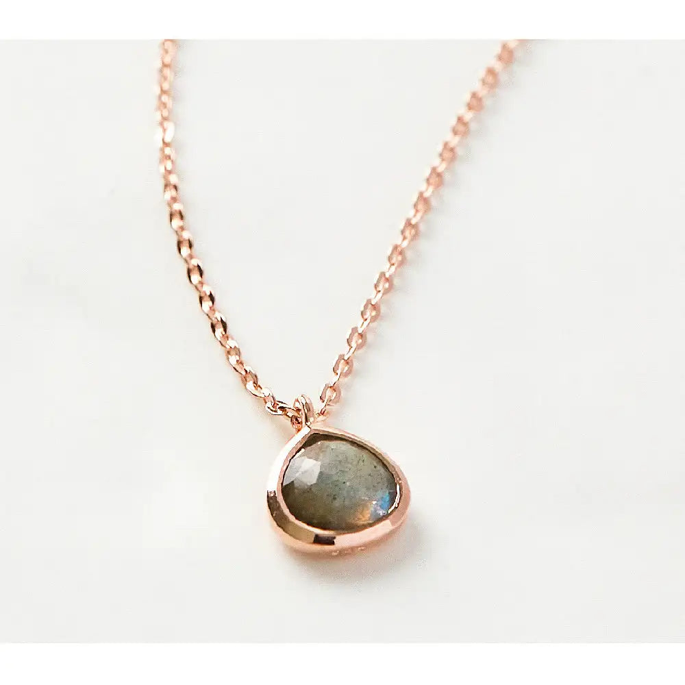 CLUE - Wish Spell Natural Stone Drop Silver Necklace - CLUE - Jewelry - Harumio