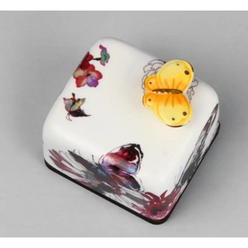 HK Studio - Moony Ceramic Flower Butterfly Musical Paperweight - HK Studio - Music Box - Harumio