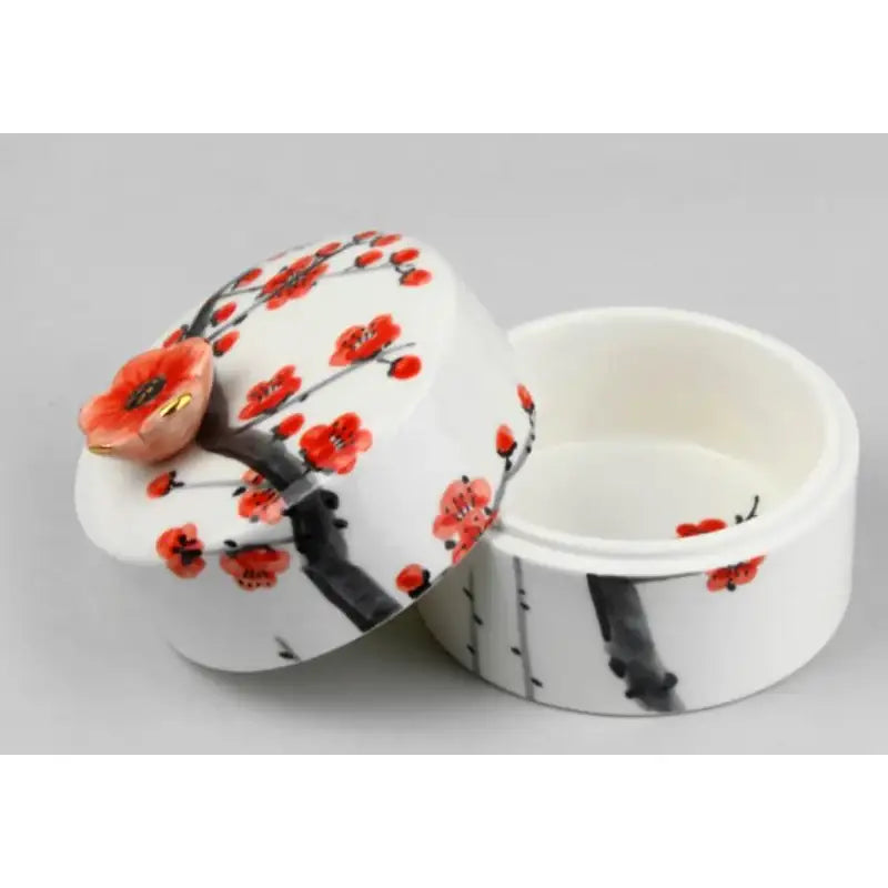 HK Studio - Hand Painted Plum Blossom Musical Jewelry Box - HK Studio - Music Box - Harumio