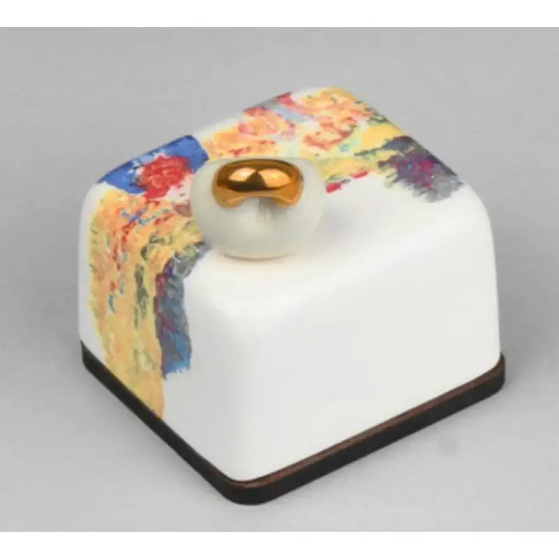 HK Studio - Moony Ceramic Rape Flowers Couple Musical Paperweight - HK Studio - Music Box - Harumio
