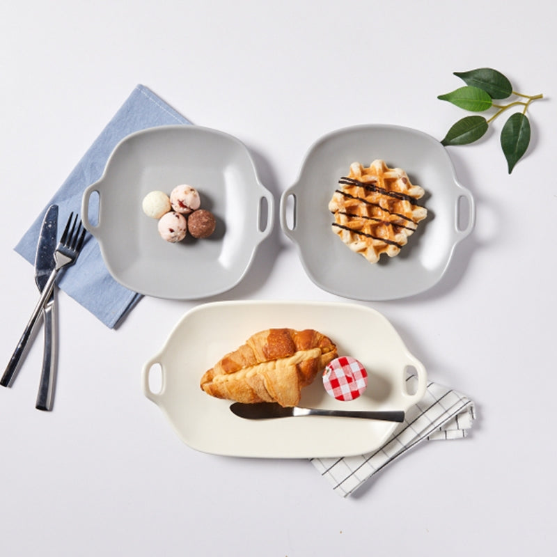 Korean L Mime Plate With Handle Set 3P