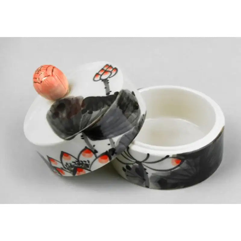 HK Studio - Hand Painted Black Lotus Musical Jewelry Box - HK Studio - Music Box - Harumio