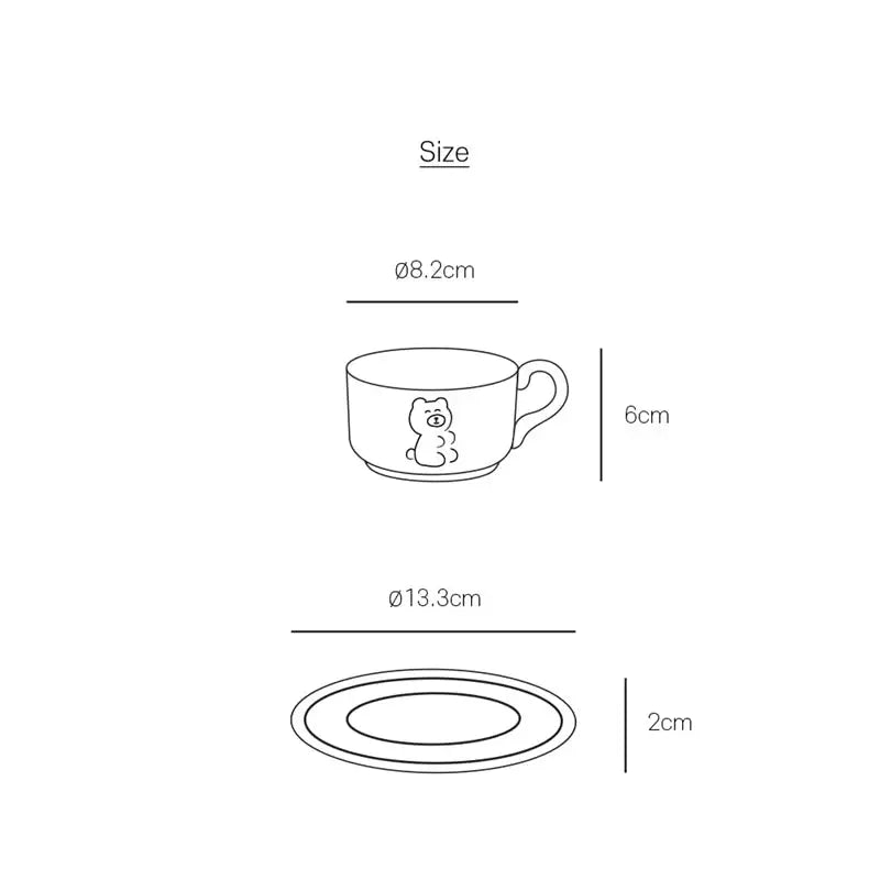 1537 - Teddy&Lucy Cup and Saucer - 1537 - Ceramic & Pottery Glazes - Harumio