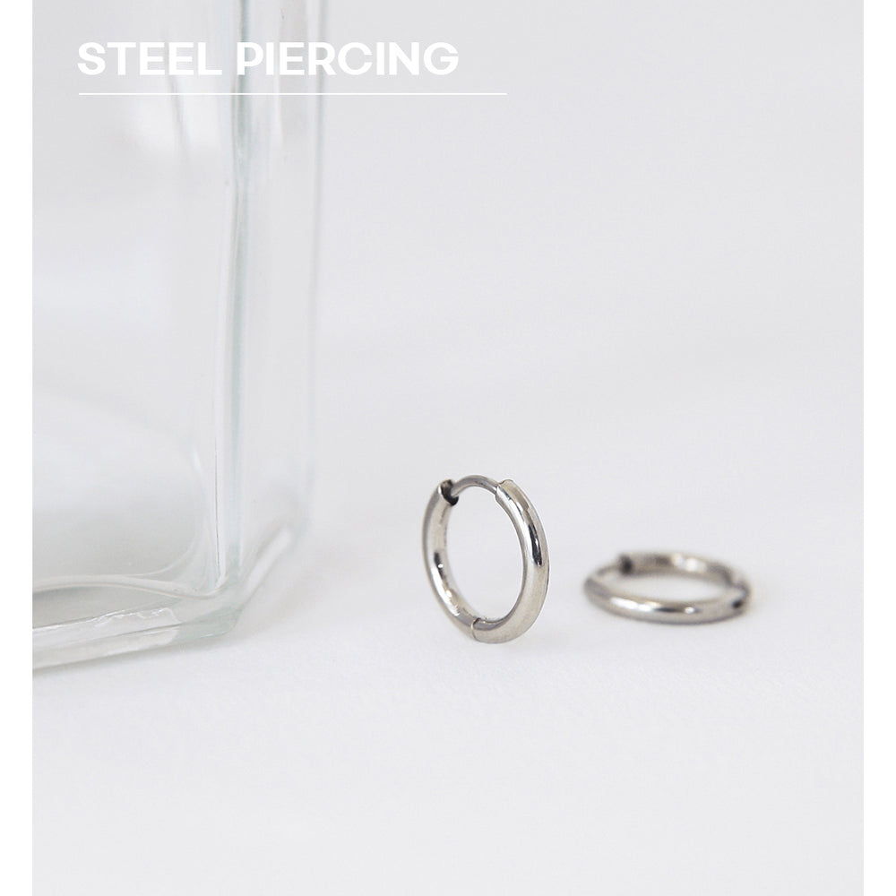 OST - Basic Steel One Touch Ring Earring