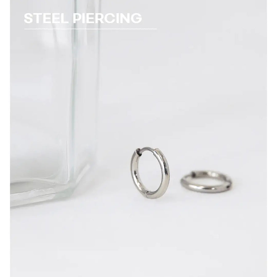 OST - Basic Steel One Touch Ring Earring - OST - Jewelry - Harumio