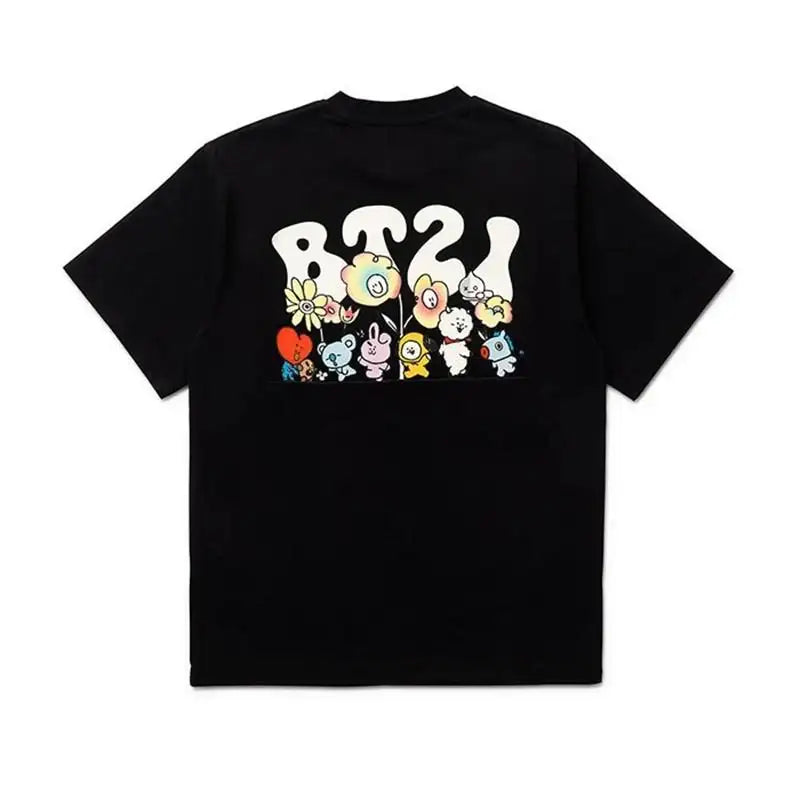 BT21 - Flower Collection - Flower Logo Short Sleeve T-Shirt - BT21 - Clothing - Harumio