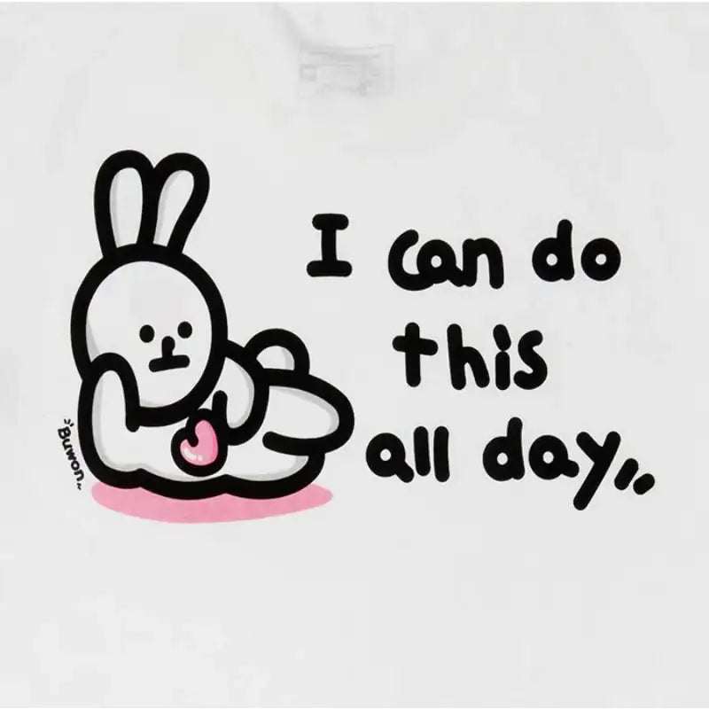 Line Friends - Buwon B.B.Rabbit & BLOSSOM Short Sleeve T-shirt - Line Friends - T-shirt - Harumio