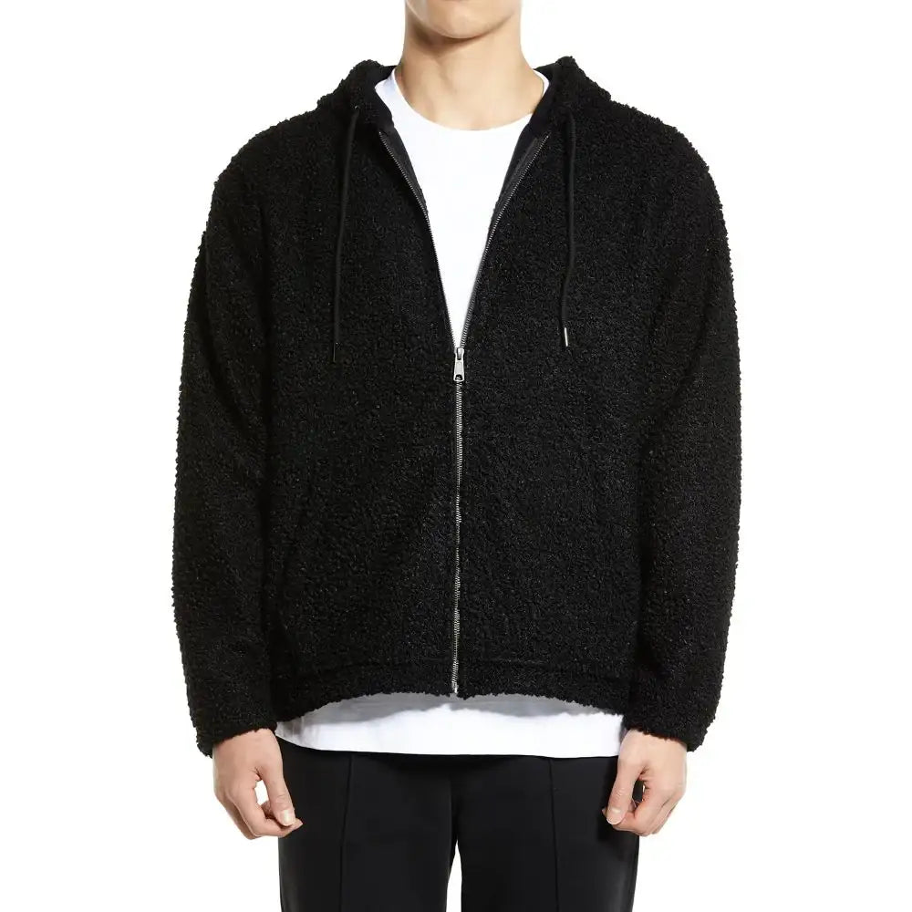 DRX - Slogan Fleece Hood Zip-Up - DRX - Clothing - Harumio
