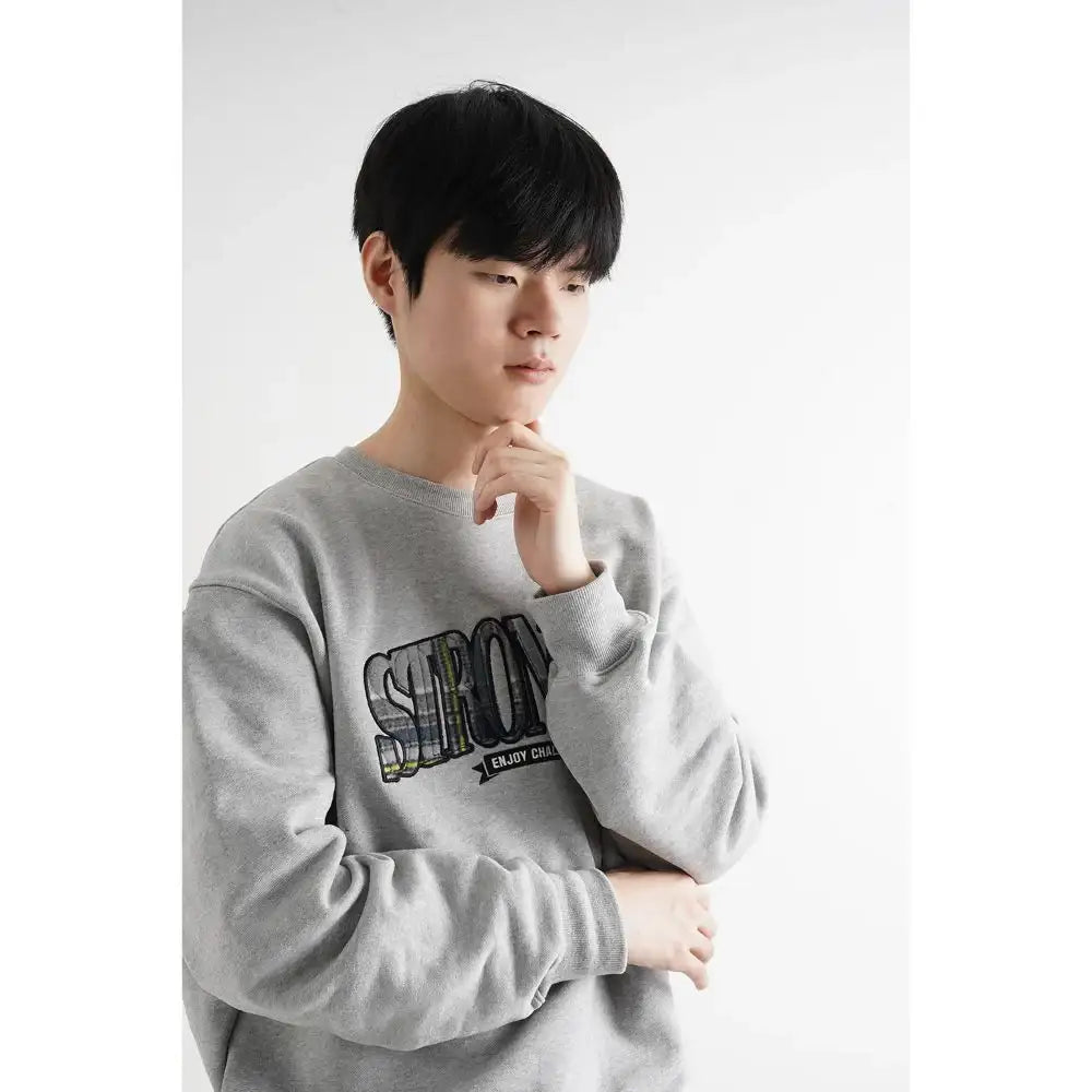 DRX - Check Applique Sweatshirt - DRX - Clothing - Harumio