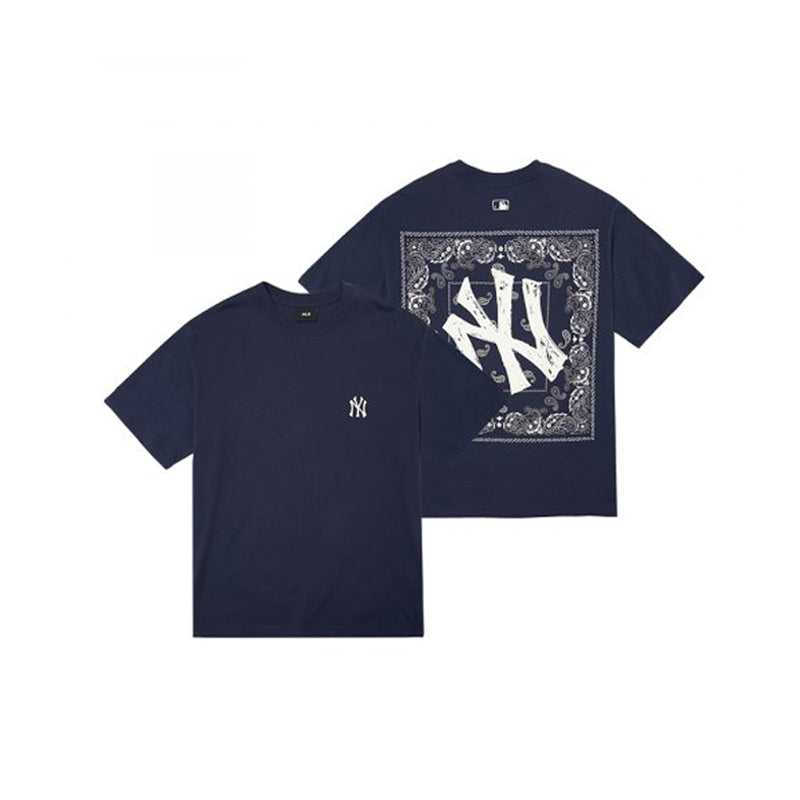 MLB Korea - Paisley Back Logo Short Sleeve T-Shirt Dark Navy / S