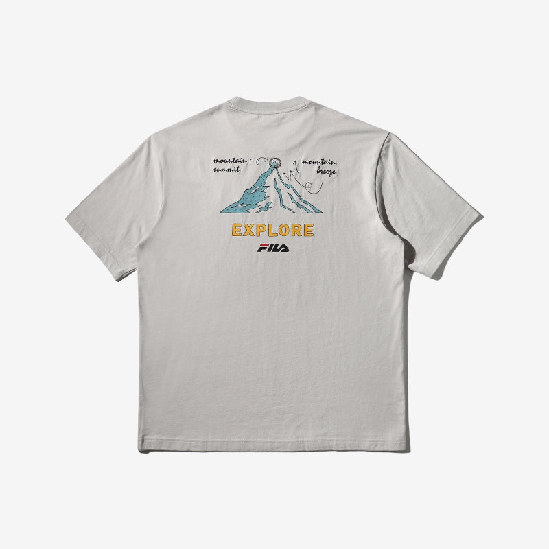 FILA x BTS - This Is Our Summer - EXPLORE Mountain Graphic Short Sleeve Tee