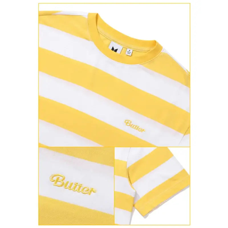 BTS - BUTTER - Striped S/S T-shirt (Multi) - BTS - Clothing - Harumio