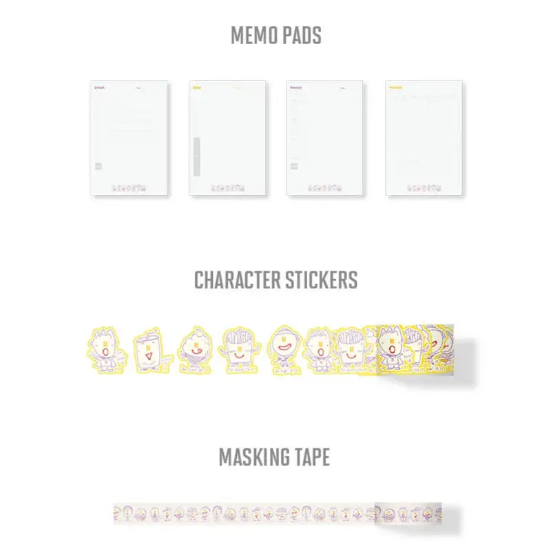 BTS x McD - Saucy Stationery Set - BTS - Accessories, Stationery - Harumio