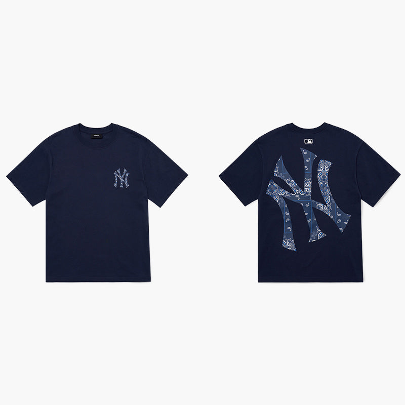 MLB Korea - Paisley Mega NY Logo Short Sleeve T-Shirt