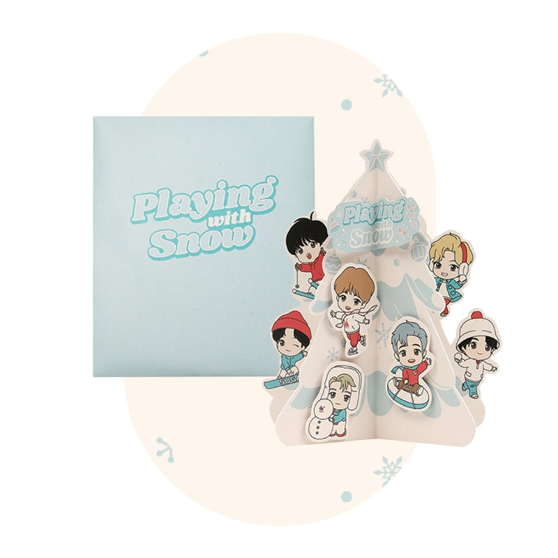 BTS - TinyTAN - Playing With Snow - Popup Card