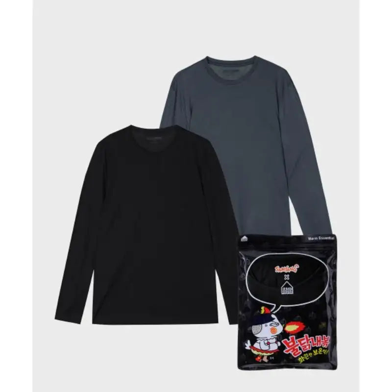 Basic House x Samyang - Warm Essential Round Neck Long Sleeve T-Shirt - Basic House - Clothing - Harumio