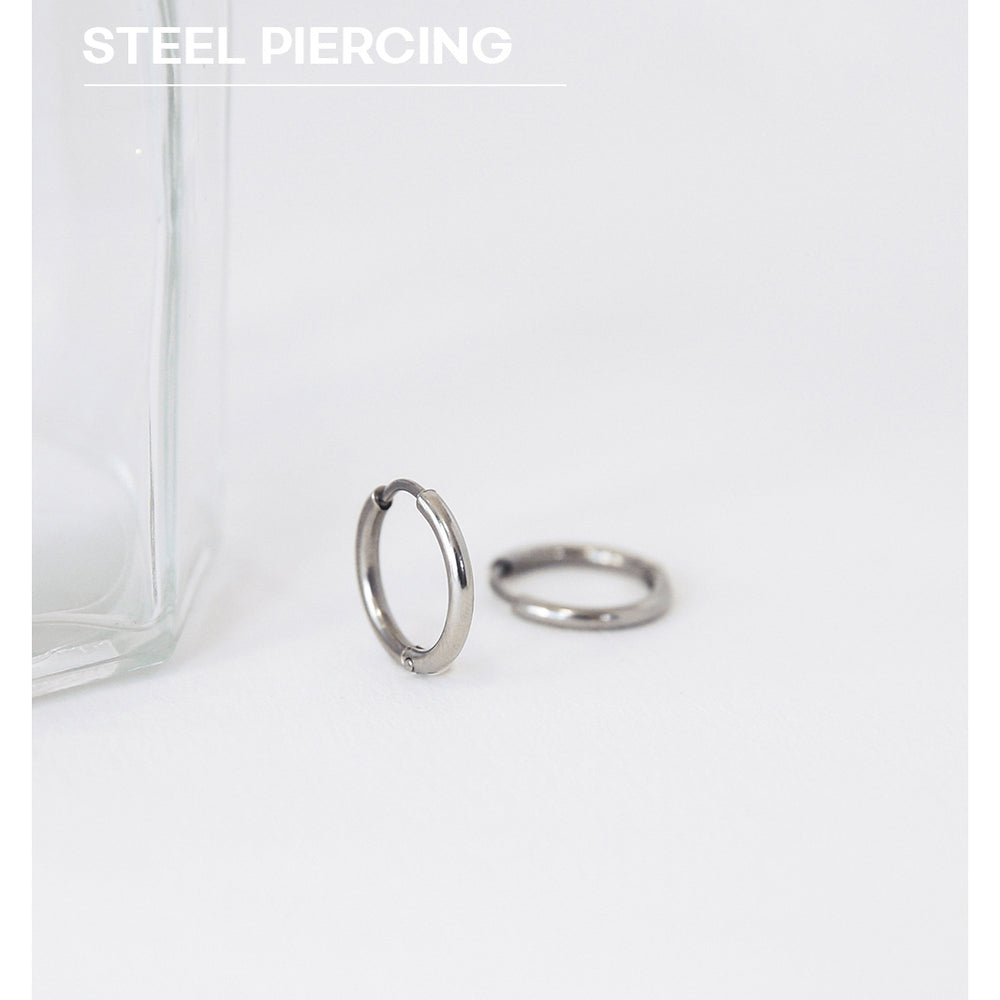 OST - Basic Steel One Touch Ring Earring