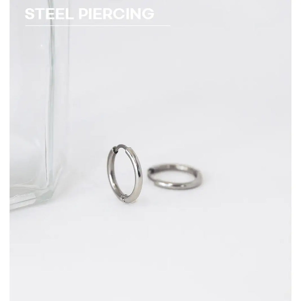 OST - Basic Steel One Touch Ring Earring - OST - Jewelry - Harumio