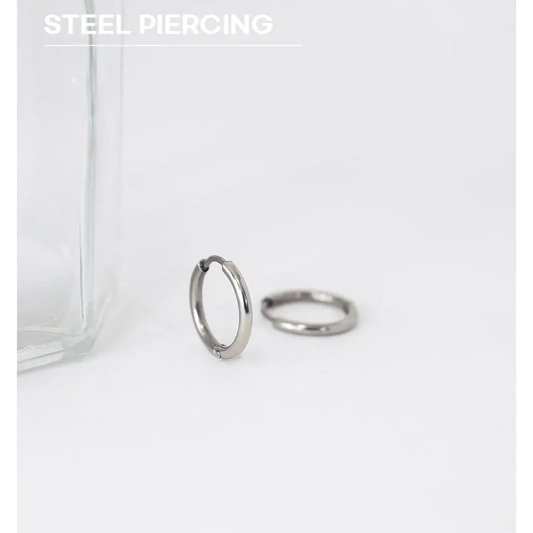OST - Basic Steel One Touch Ring Earring - OST - Jewelry - Harumio