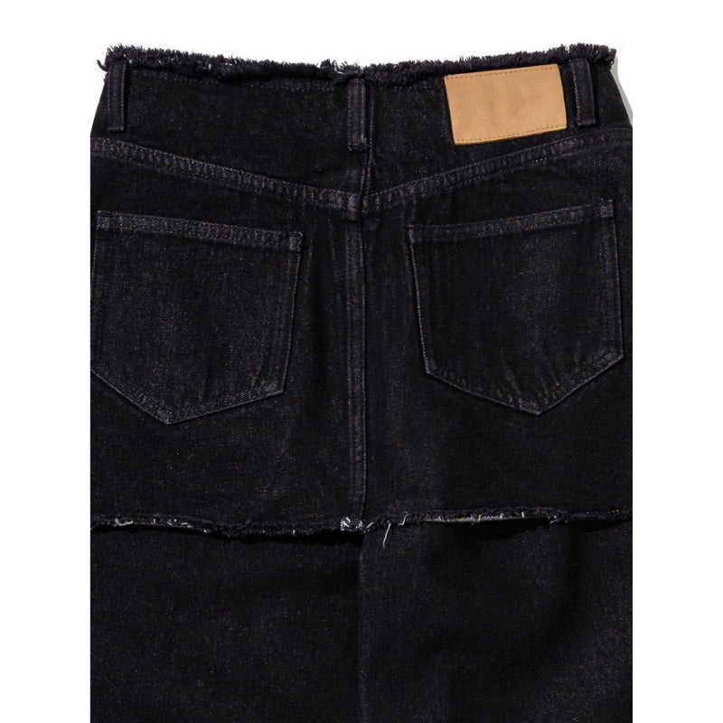 O!Oi x NewJeans - Layered Skirt Denim Pants