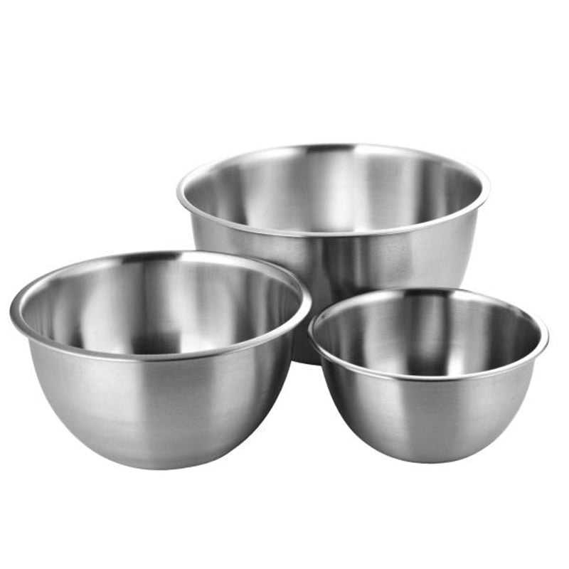 Korean Plain Deep Stainless Mixing Bowl Set 3P