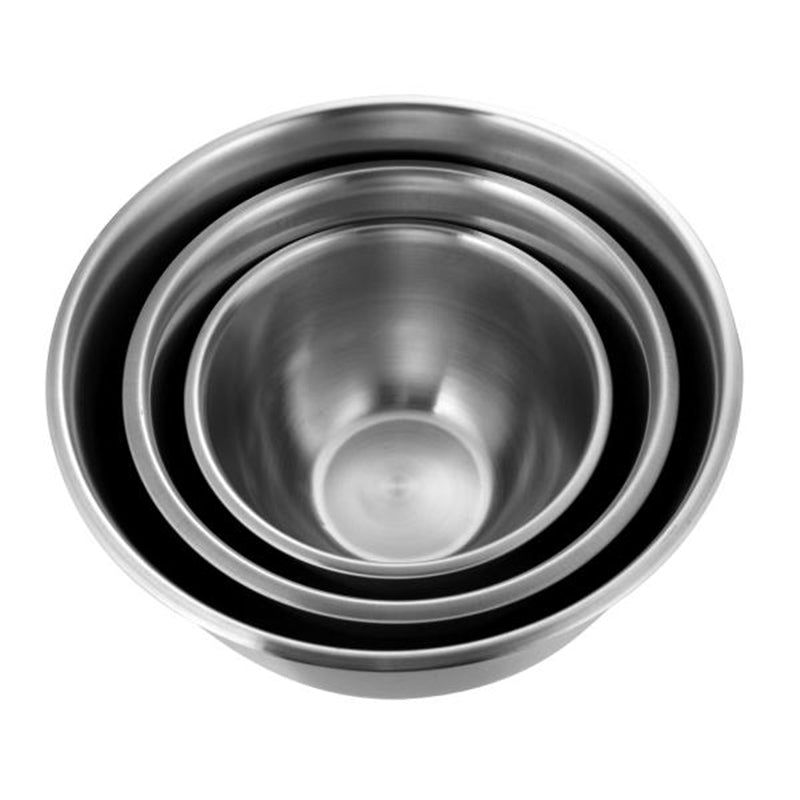 Korean Plain Deep Stainless Mixing Bowl Set 3P
