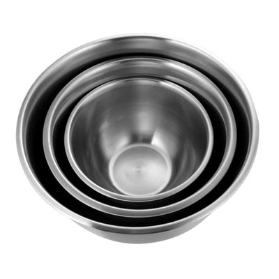 Korean Plain Deep Stainless Mixing Bowl Set 3P