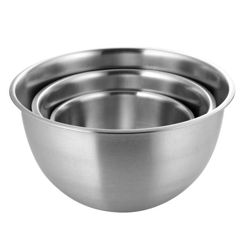 Korean Plain Deep Stainless Mixing Bowl Set 3P