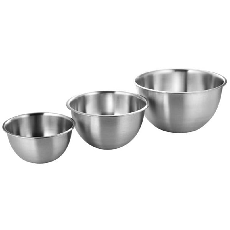 Korean Plain Deep Stainless Mixing Bowl Set 3P